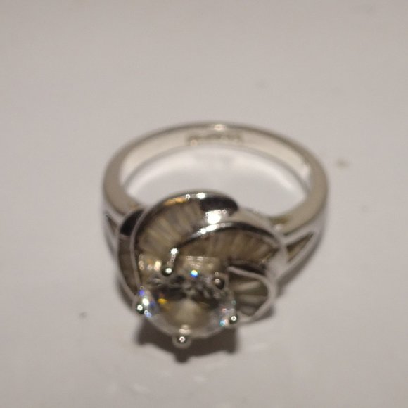 Vtg. RSC 925 SS Flower Rhinestone Ring Size 6.25 - Picture 4 of 8